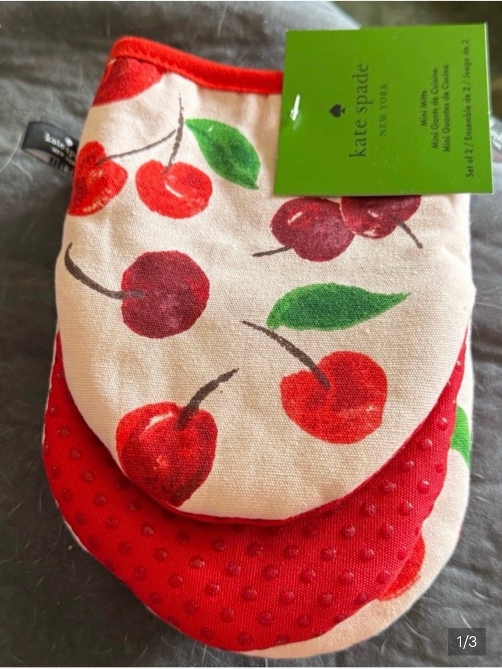 Kate Spade Cherry Mini Oven Mitts Set of 2
